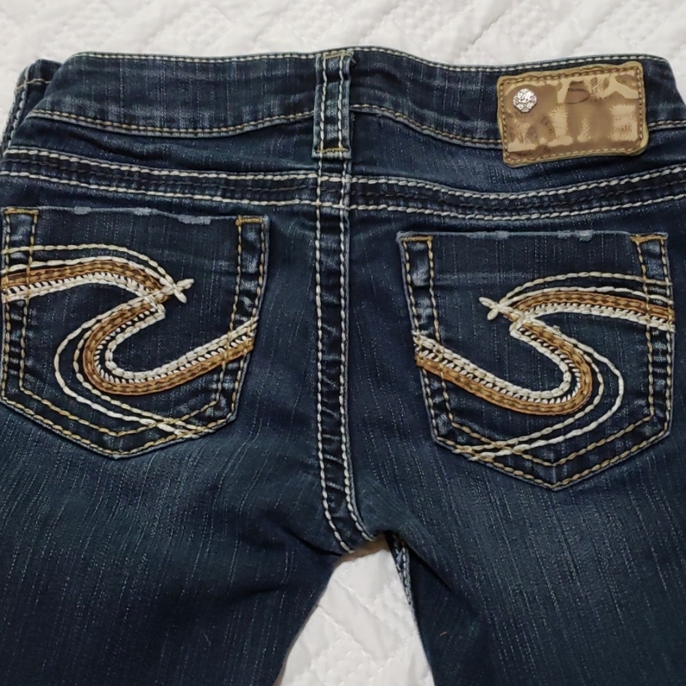 Silver slim bootcut jeans size 24